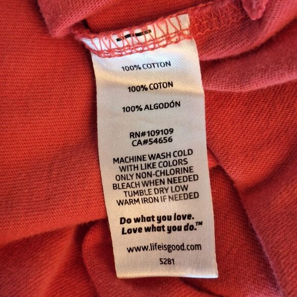 Life is Good Patriotic Long Sleeve Cotton Tee Men's XXL t-shirt Red made in Peru - Picture 10 of 10